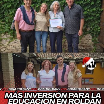 Dos escuelas de Roldán recibirán mas 11 millones de pesos