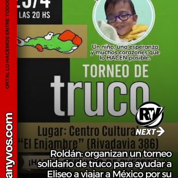 Roldán: organizan un torneo solidario de truco para ayudar a Eliseo a viajar a México por su tratamiento