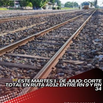 Interrupción total del tránsito en la A012 este martes por trabajos en vías ferroviarias