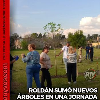 Roldán sumó nuevos árboles con una jornada de forestación colectiva