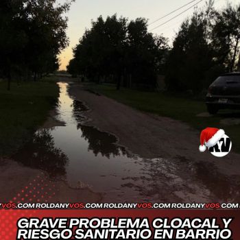 Grave problema cloacal y riesgo sanitario en barrio Punta Chacra de Roldán