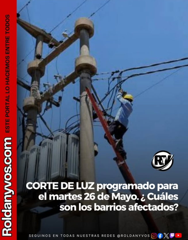 Corte de luz programado en Roldán este martes: barrios afectados y horarios